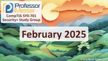 Cover slide for the February 2025 Security+ Study Group