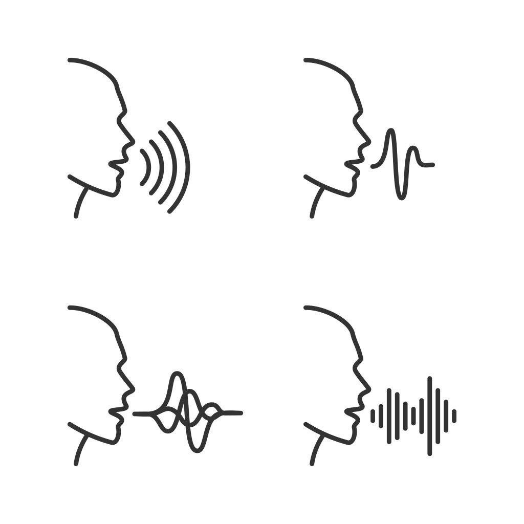 Voice recognition concept. Voice control icon template color editable. Voice recognition symbol